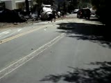 cement truck flattened few cars, aftermath