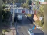 two lorries smashing into bridge within minutes of each other