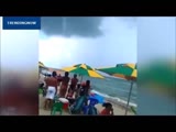 water sprout attacks beach in seconds, Brazil