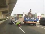 Scooter Rider Slams Into The Back Of A Truck