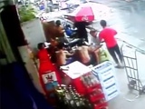 Angry Man Smashes A Bottle Over Anothers Head And Tries Stabbing Him With A Long Knife