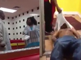 Dude Knocked Out And Dragged Out With His Pants Falling Down Over Fries