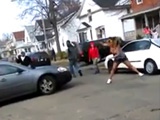 Woman Nearly Gets Her Head Ran Over After Throwing On Object On Anothers Car