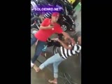 Guy treads with a gun and gets beaten