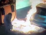 Woman Sets A Mans Car On Fire At The Gas Pumps For Refusing To Give Her A Smoke