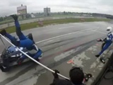 Pit Crew Member Sent Flying By Sliding Formula Car