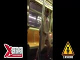 man shows his talent in subway