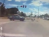 Nasty Intersection Crash Sends Biker Flying