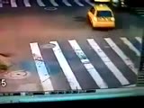 Woman on a Motorcycle hits Pedestrian