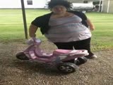 Fatty Falls Off Toy Scooter