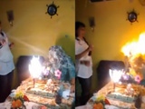 Family Set Grandmas Head On Fire At Her Birthday Party
