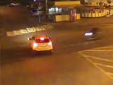 Biker Cartwheels Down The Road After A Car Turns Across His Path