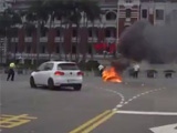 Man Sets Himself On Fire In The Middle Of The Road In Protest