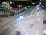 rider gets hit by a car