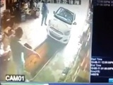 Mechanic Crushed Against The Wall When Retarded Driver Uses The Gas Instead Of The Brake