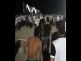 Kaotic brawl of asian football fans