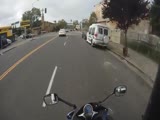 speeding motorcycle hits the turning car