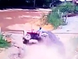 Tractor Driver Lose Control And Crushes Himself To Death