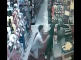 customer ruins the plan of armed robber