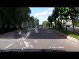 driver hits a man running across the road