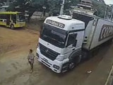 Oblivious Woman Crushed By Truck While Taking A Stroll