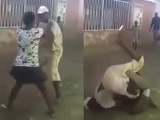 Woman Body Slams A Guy Knocking Him Senseless