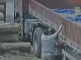 Freak Accident Sees A Truck Driver Get His Skull Smashed By Flying Piece Of Log