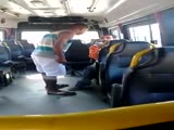 angry guy atttacks and beats conductor cause he asked him to buy a ticket