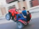 Quad Bike Showoffs Impact The Back Of A Truck Hard