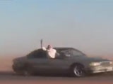 Drifting Arab Rolls Over And Gets Crushed Under His Car With His Legs Flaying