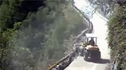 Bulldozer Driver Clearing Road Of Fallen Rocks Is Killed By Falling Rocks