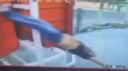 Guy Thrown From Car During Roll Over Accident Flies Past CCTV Camera