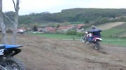 drunk old man drives motocross