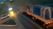 Motorcyclist Rides Into The Side Of A Truck