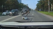 Biker Nudged By A Car Straight Into A Fatal Collision With An Oncoming Car