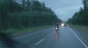 Overtaking Biker Killed By A Truck On A Wet Road