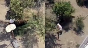 Rampaging Bull Attacks Villager Trying To Escape