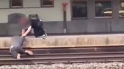 Train almost ends fight at the beginning