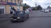 Russian Guy Flipped Onto A Pedestrian Crossing