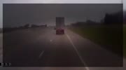 Wrong way driver tries his luck with a Semi,...