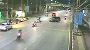 Driver Takes Down Several People On Scooters In One Turn