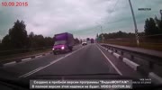 Traffic accident between car and truck