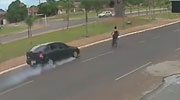 Female Cyclist Blasted Down The Road By A Car