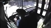 Guy out for a ride turns in front of bus