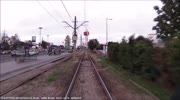 Lucky lady Oblivious to a Tram,