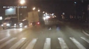 Driver Smashes Into Two Guys On The Crosing