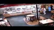 man fighting off Subway robber