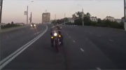 Drunk Biker Rides Head On Into Family Car