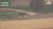 FSA tow missile destroys T-72 tank and a soldier standing close to it near Aleppo