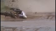 Motorcyclist faceplant in slow-mo